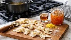 How to make crispy angel wings with powdered sugar and a simple shoelace knot