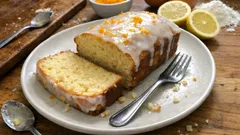 Italian-Style Autumn Plumcake Loaf with Orange Zest and Lemon Glaze