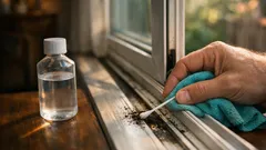 Clean sticky window tracks fast with rubbing alcohol