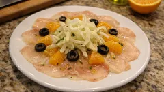 Smoked Swordfish Carpaccio With Citrus Vinaigrette and Crunchy Fennel