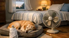 The frozen water bottle trick that helps your dog sleep cooler on hot nights