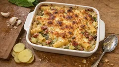Baked Rigatoni with Cabbage, Potatoes, and Pancetta—A Cozy Pasta al Forno