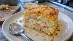 Cauliflower Sformato: an Italian-style baked casserole with ham, smoky cheese, and a crisp top
