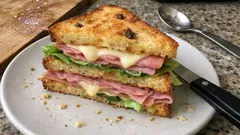 Toasted Panettone Sandwich with Ham and Brie (Sweet-Savory and So Easy)